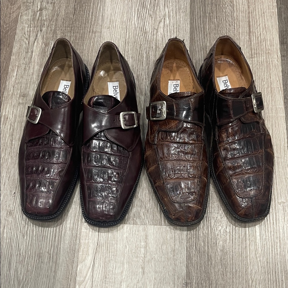 Belvedere Florence Cognac Split Toe Oxford Genuine Crocodile Leather‎ 13